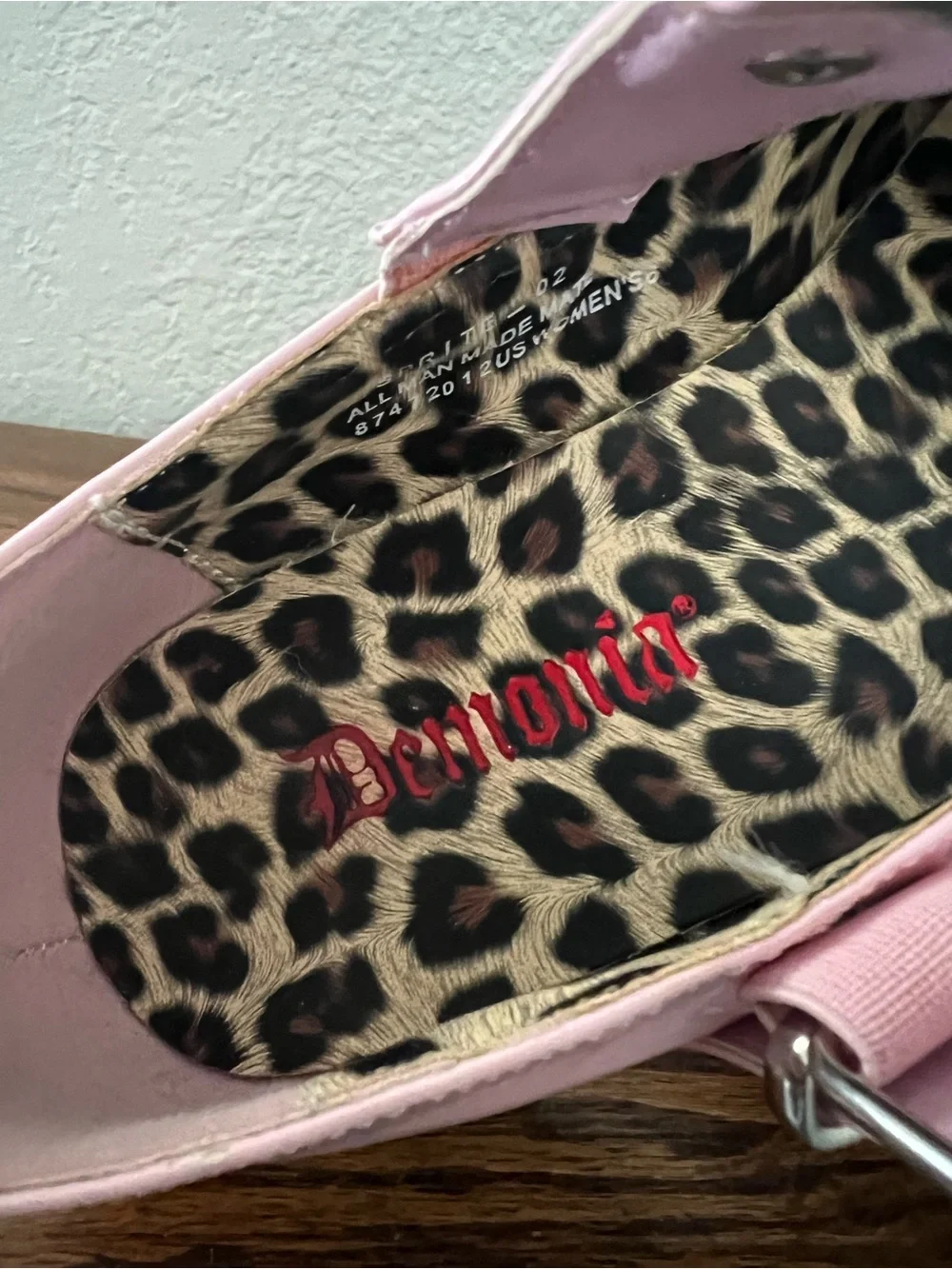 Demonia Faux Patent Leather Platform Mary Janes Pink Shoes Heart Buckle Strap 6